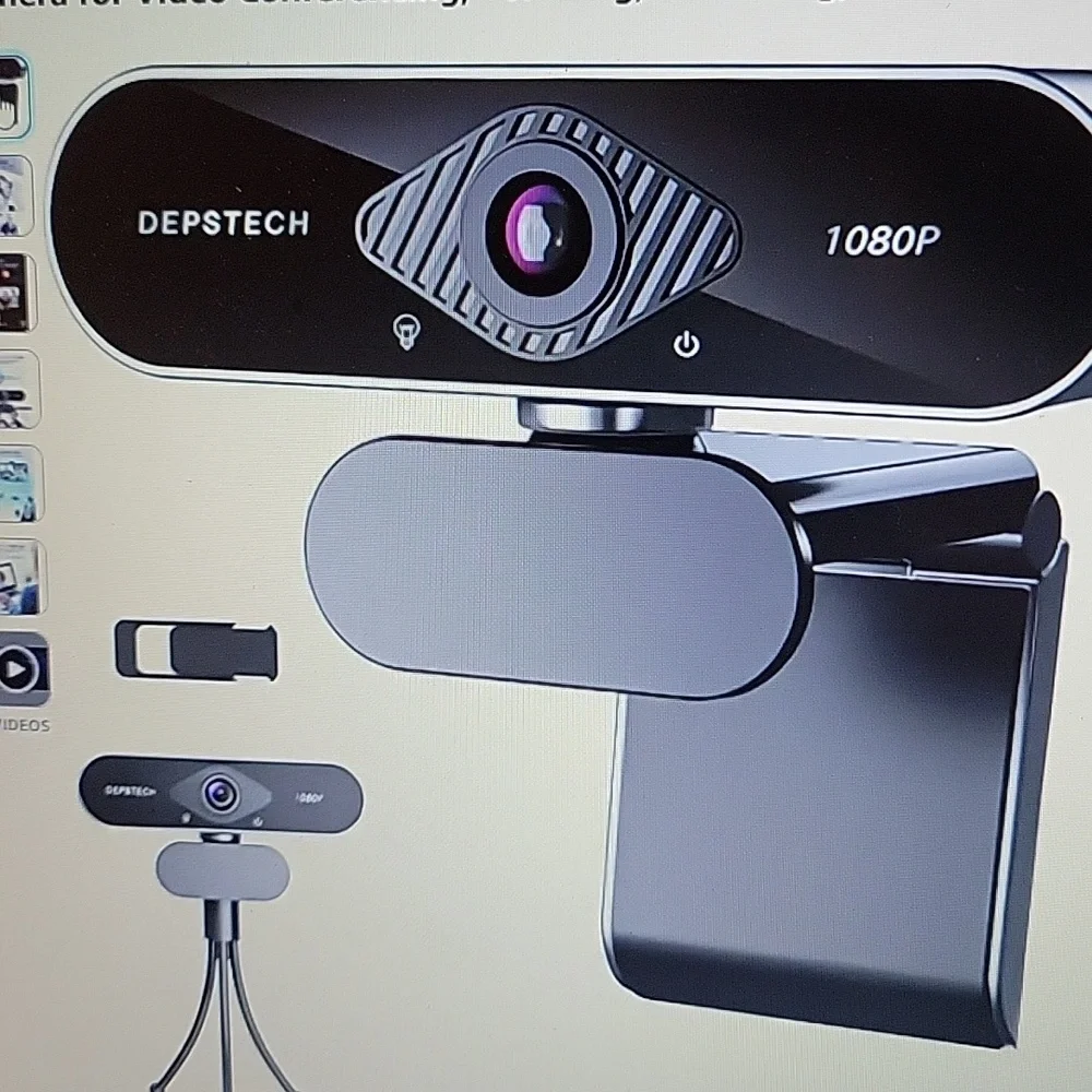 Depstech Webcam w/microphone 1080P  HD auto light correct 1920x1080 pixels New…
